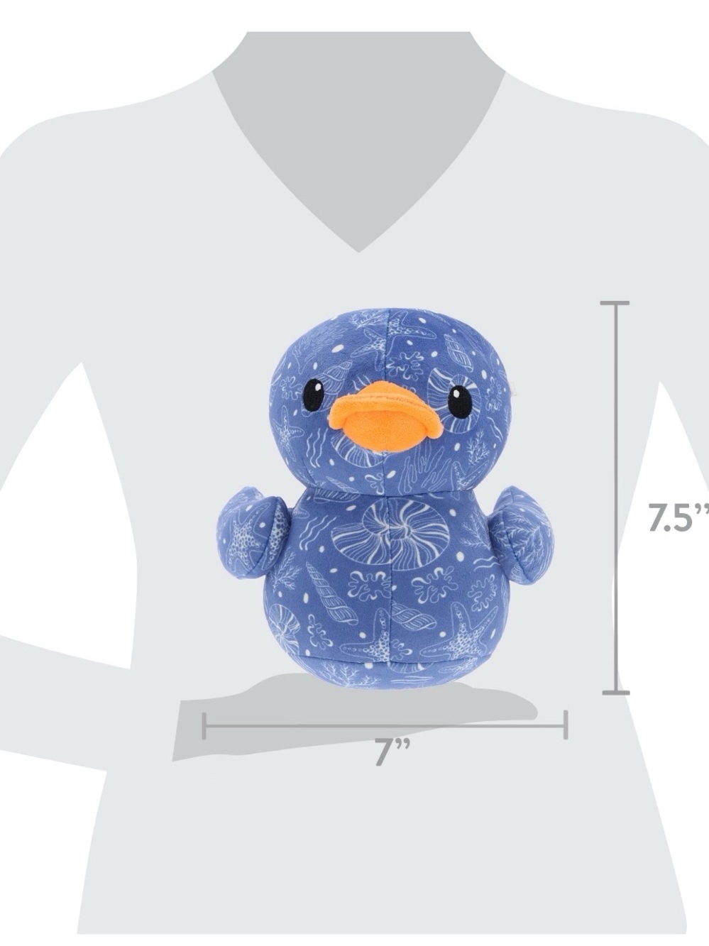 Blue Plush Duck with Orange Beak - Kids Stuffed Animal - Picture 5 of 6